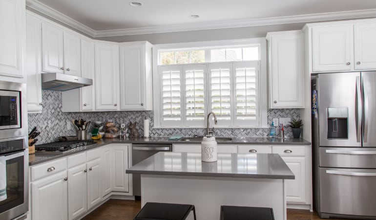 Polywood shutters in a Bluff City gourmet kitchen.